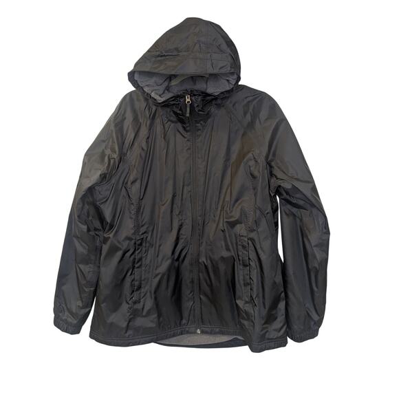 LL Bean PrimaLoft Packaway Hooded Black Water Proof Jacket Women Size XL 293390 - Picture 2 of 8
